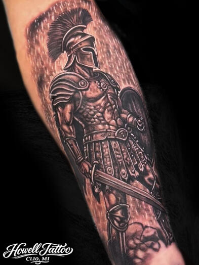 Portrait - Black and grey - Howell Tattoo - Justin Howell - Clio, Mi - Walk In Tattoo Shop Near Me