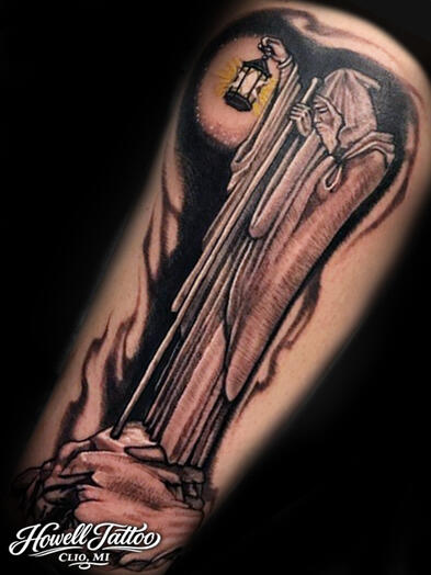 Tarot Card Tattoo - Howell Tattoo - Justin Howell - Clio, Mi - Walk In Tattoo Shop Near Me