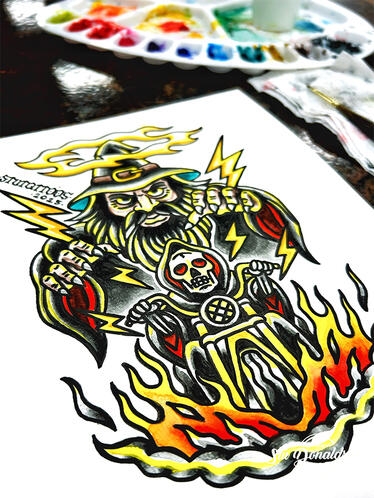 Wizard casting Grim Reaper