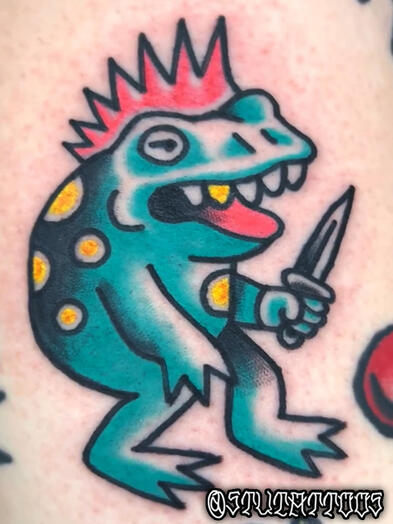 FOAD Toad - Stylized Full Color - Stu Donaldson - Howell Tattoo - Stylized Full Color - Stu Donaldson - Howell Tattoo - Clio, Mi
