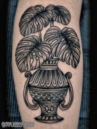 Pathos Black and Grey - Stu Donaldson - Howell Tattoo - Stylized Full Color - Stu Donaldson - Howell Tattoo - Clio, Mi