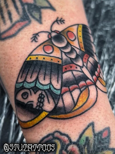 Death Moth - Stu Donaldson - Howell Tattoo - Clio, Mi