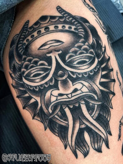 Black And Grey Gemini - Stu Donaldson - Howell Tattoo - Stylized Full Color - Stu Donaldson - Howell Tattoo - Clio, Mi