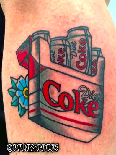 Diet Coke FOAD - Stu Donaldson - Howell Tattoo - Stylized Full Color - Stu Donaldson - Howell Tattoo - Clio, Mi